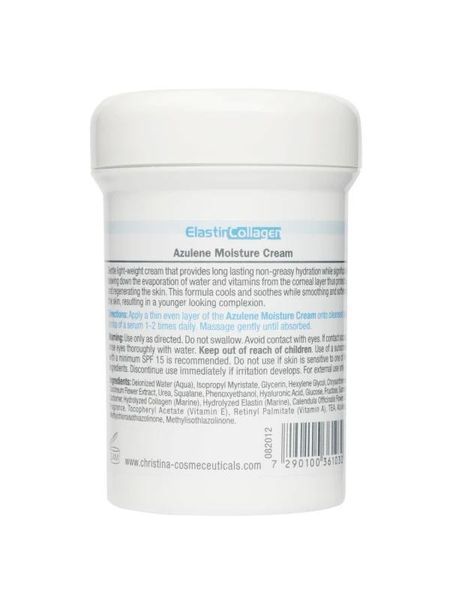 Зволожувальний крем для нормальної шкіри Christina Elastin Collagen Azulene Moisture Cream with Vitamins AE & HA 250 мл 102835270 фото