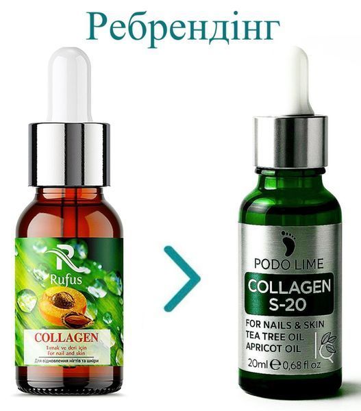 Засіб для відновлення шкіри та нігтів Podo Lime ( Rufus ) Collagen S-20 20 мл 113952564 фото