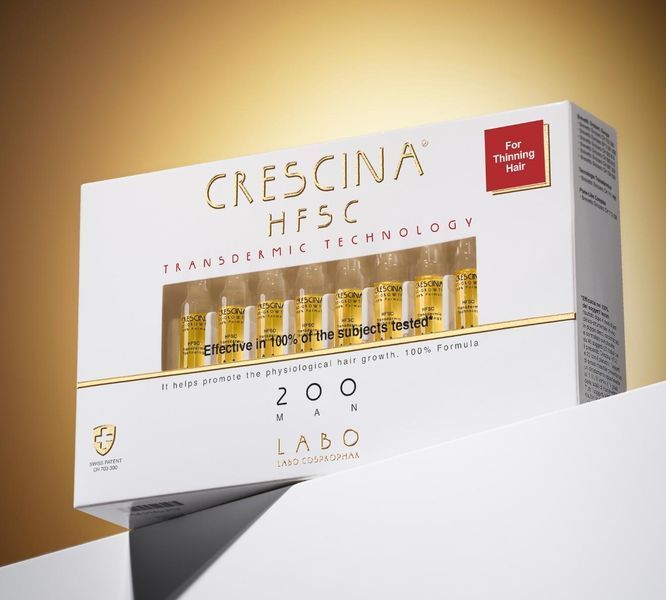 Засіб для відновлення росту волосся для чоловіків Crescina Re-Growth HFSC Transdermic 200, 20 ампул*3,5 мл 110607275 фото