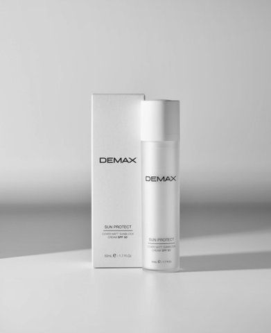 Сонцезахисний матуючий крем Санблок Demax Sun Protect Cover Protect SPF 50 Matt Sunblock 50 мл 76298670 фото